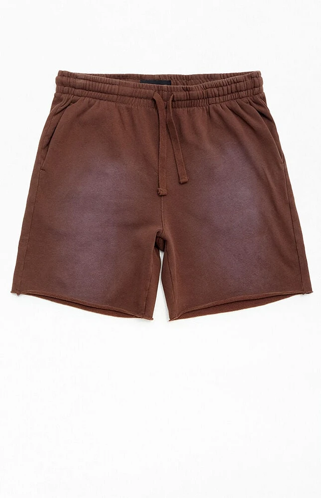 PacSun Brown Acid Wash Sweat Shorts