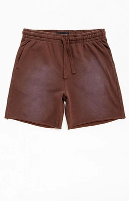 PacSun Brown Acid Wash Sweat Shorts