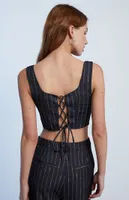 Another Girl Recycled Lace-Up Corset Top