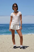 John Galt Heart Print Gina Cinched Top