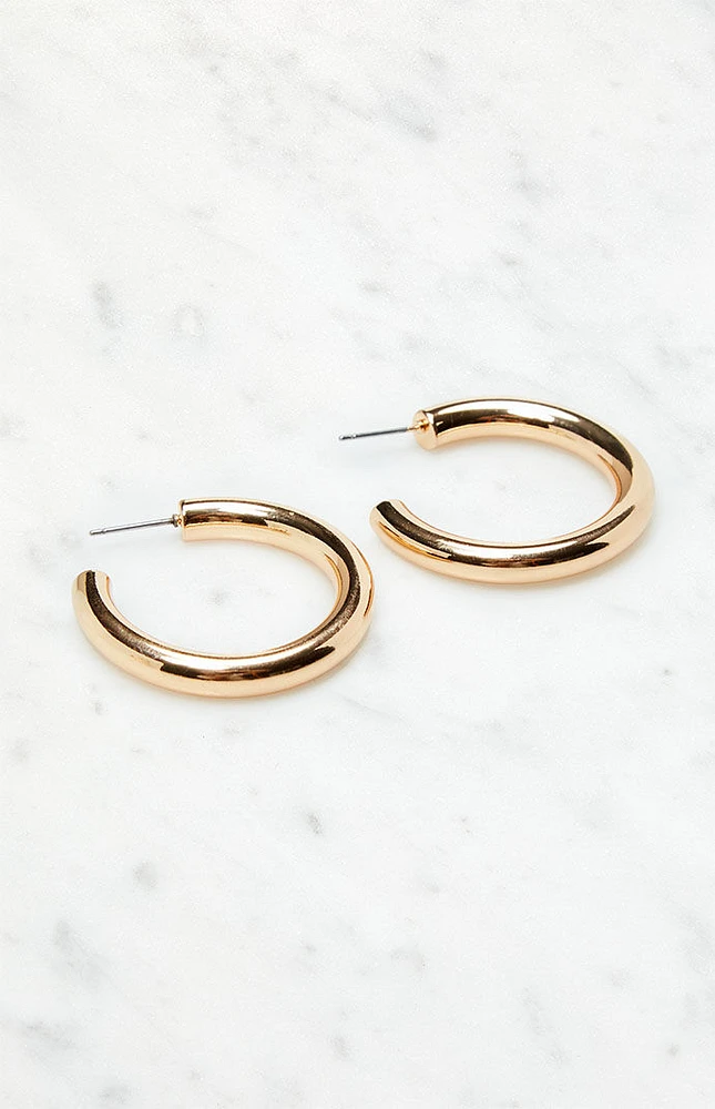 LA Hearts Tube Hoop Earrings