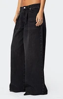 Edikted Pleated Detail Low Rise Jeans