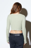 Est. PAC 1980 Shell Stitch Waffle Knit Long Sleeve Top