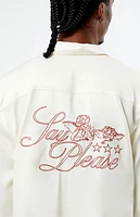 Pacsun Graphic Long Sleeve Cropped Camp Shirt