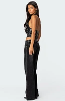 Edikted Tana Faux Leather Halter Top