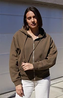 John Galt Brown Full Zip Hoodie