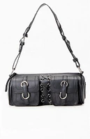 PacSun Faux Leather Lace Up Structured Shoulder Bag