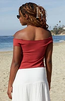 John Galt 14 Bonnie Off-The-Shoulder Crop Top