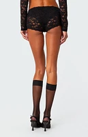 Edikted Estella Sheer Lace Micro Shorts