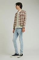 PacSun Stacked Skinny Light Indigo Destroyed Jeans