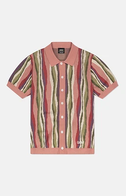 WeSC America Inc Rose Rippled Short Sleeve Polo Cardigan