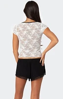 Edikted Avi Sheer Lace Top