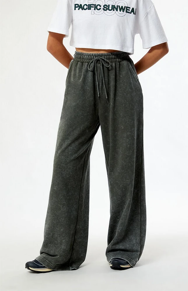 Acid Wash Wide Leg Sweatpants