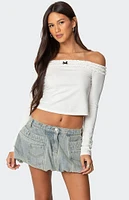 Edikted Gia Ruffled Off Shoulder Top