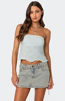 Edikted Scalloped Eyelet Tube Top