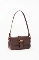 John Galt Brown Buckle Shoulder Bag