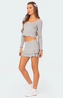 Fig Pointelle Long Sleeve Top