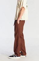 Pacsun Brown Linen Straight Trouser Pants