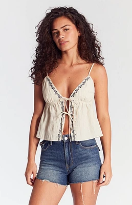 PacSun Dark Indigo Button Pocket High Waisted Denim Festival Shorts