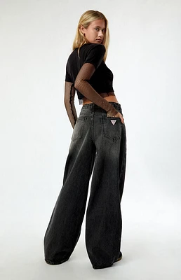 GUESS Originals Black Double Pocket Wide Leg Baggy Jeans