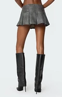 Edikted Billi Faux Leather Pleated Mini Skort