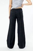 PacSun Black Ruched Wide Leg Jeans