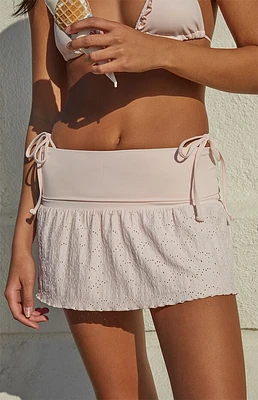 Pacsun Pink Sakura Fold-Over Swim Skirt