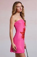 Third Charm Tiger Lily Strapless Mini Dress