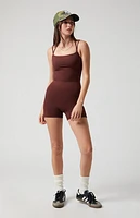 PAC 1980 WHISPER Active Brown Cross Back Short Onesie