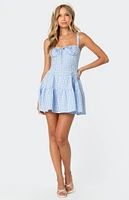 Edikted Basil Cupped Gingham Mini Dress