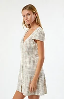 Rhythm Rumi Check Cap Sleeve Mini Dress