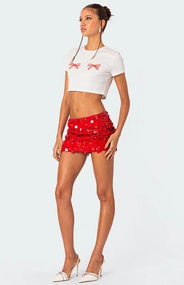 Edikted Bowie Embroidered Cropped T-Shirt