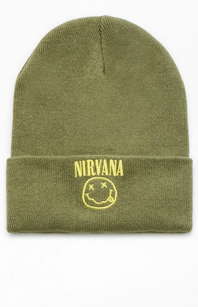 PacSun Nirvana Smiley Face Beanie