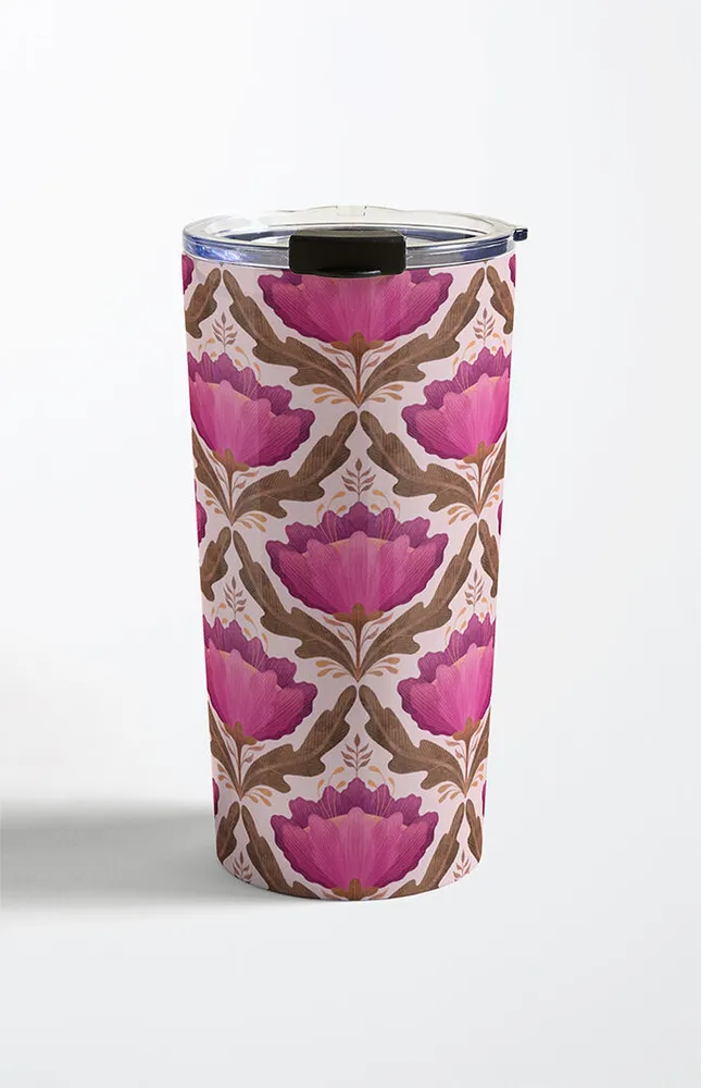 Sewzinski Diamond Floral Pattern Travel Mug