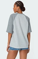 Edikted Oversized Raglan Waffle T-Shirt