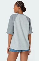 Edikted Oversized Raglan Waffle T-Shirt