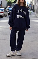 John Galt Navy Lanikai Hawaii Crew Neck Sweatshirt