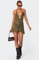 Edikted Austin Open Back Crochet Mini Dress