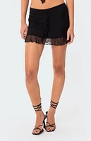 Edikted Solange Ruffle Mesh Mini Skirt