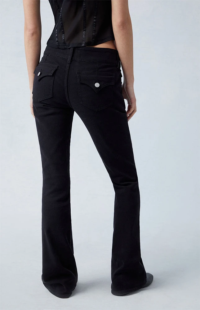 Black Stretch Low Rise Bootcut Jeans
