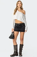 Edikted Mia Studded Denim Mini Skirt