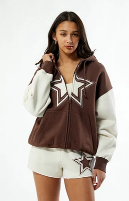 Pacsun Starred Full Zip Hoodie