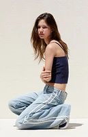 PacSun Light Indigo Low Rise Baggy Track Jeans