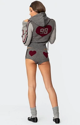 Edikted Heart Knit Micro Shorts