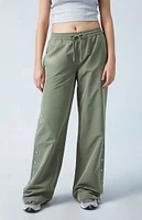 PacSun Olive Tearaway Low Rise Wide Leg Cargo Pants