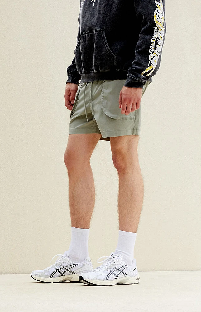 PacSun Olive Trey Volley Shorts