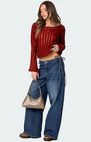 Edikted Katt Lace Up Baggy Jeans