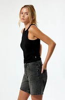 Levi's 501 Original Black Mid-Length Denim Shorts