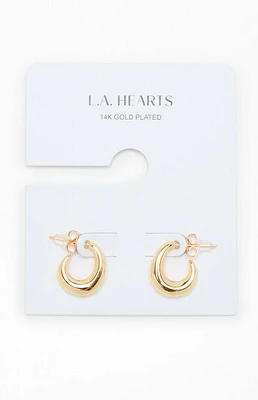LA Hearts 14K Gold Plated Curved Hoop Earrings
