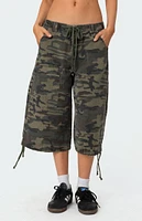 Edikted Camo Cargo Bermuda Shorts